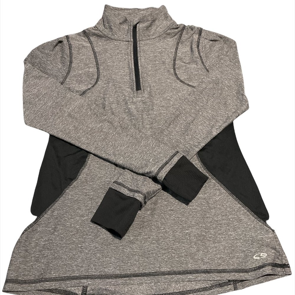 C9 Champions Stripe Long Sleeve Workout Tee  Black & grey small